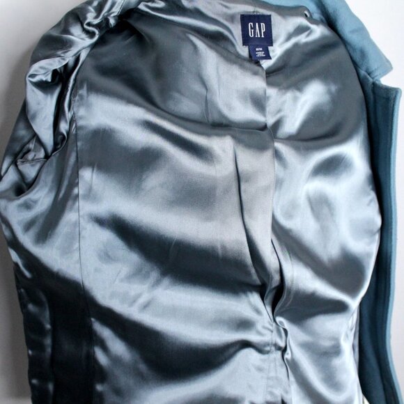 Gap Wool  Blend Toggle Buttons Blue Pea Coat Size M - Picture 15 of 16